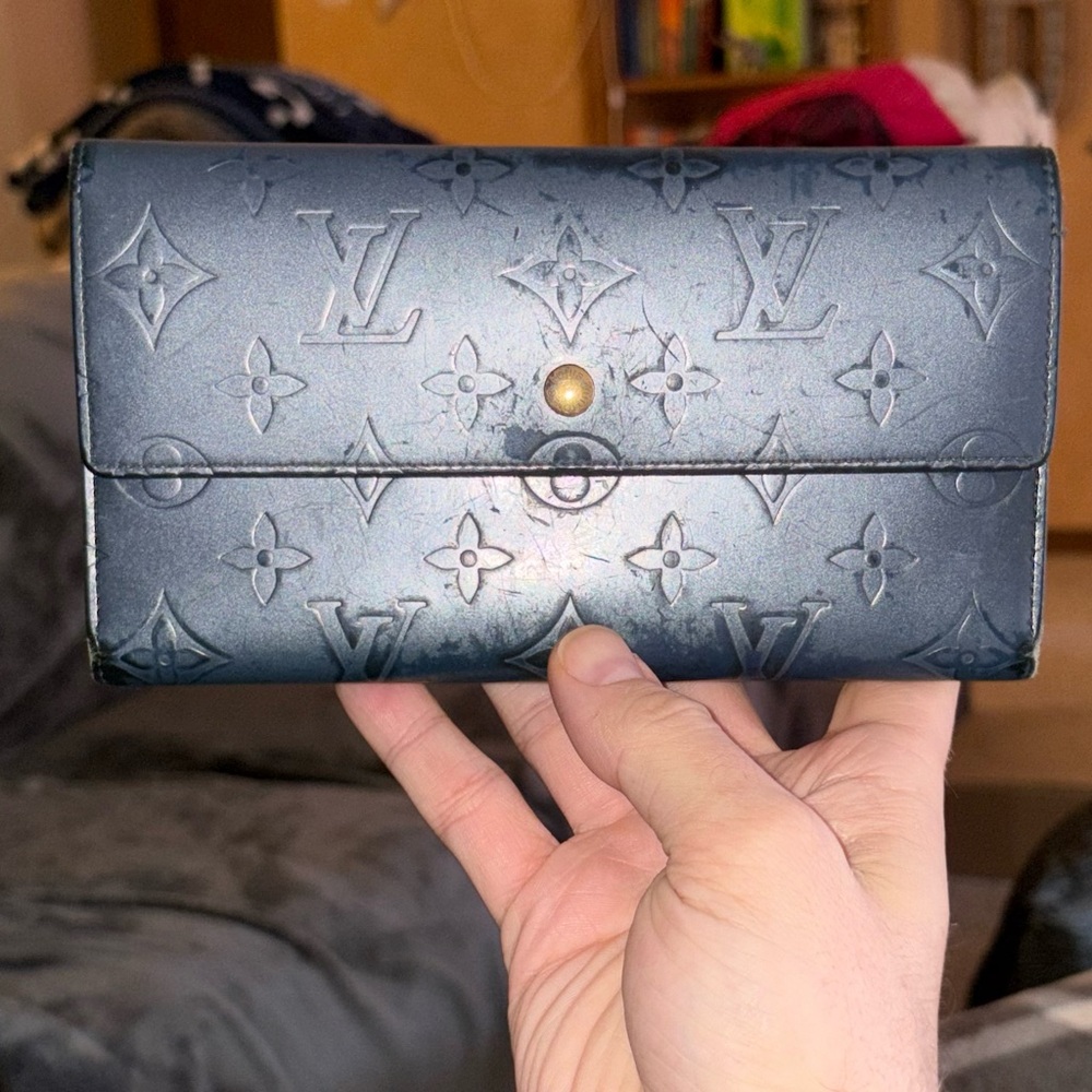 Authentic Louis Vuitton Monogram Matte Porte Tresor International Vernis Wallet